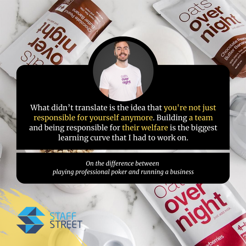 What didn’t translate is the idea that you're not just responsible for yourself anymore. Building a team and being responsible for their welfare is the biggest learning curve that I had to work on. - Brian Tate on the difference between playing professional poker and running a business